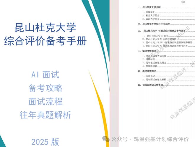 昆山杜克大学2025年申请新增AI面试环节备考技巧与参考试题